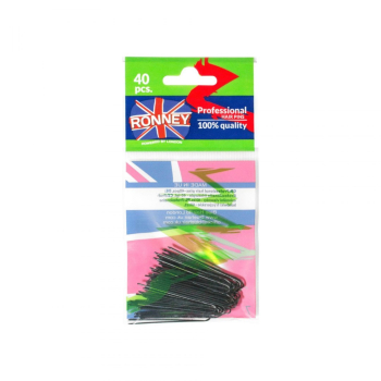 RONNEY Profesjonalne kokówki fryzjerskie 40 szt czarne (A045/40)    ! NEW